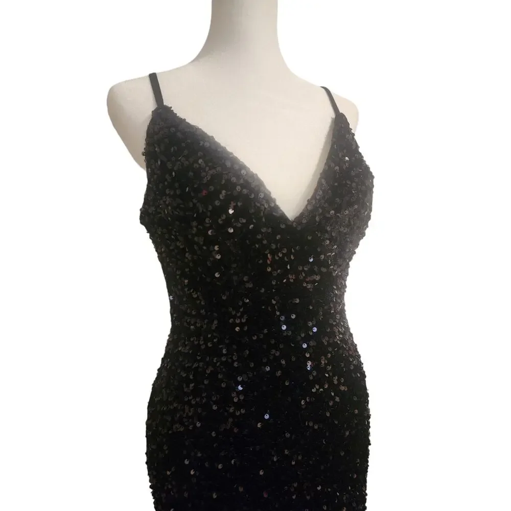 Trumpet/Mermaid‎ Sweetheart Sleeveless Sweep Train Lustrous Sequins/Velvet Dress